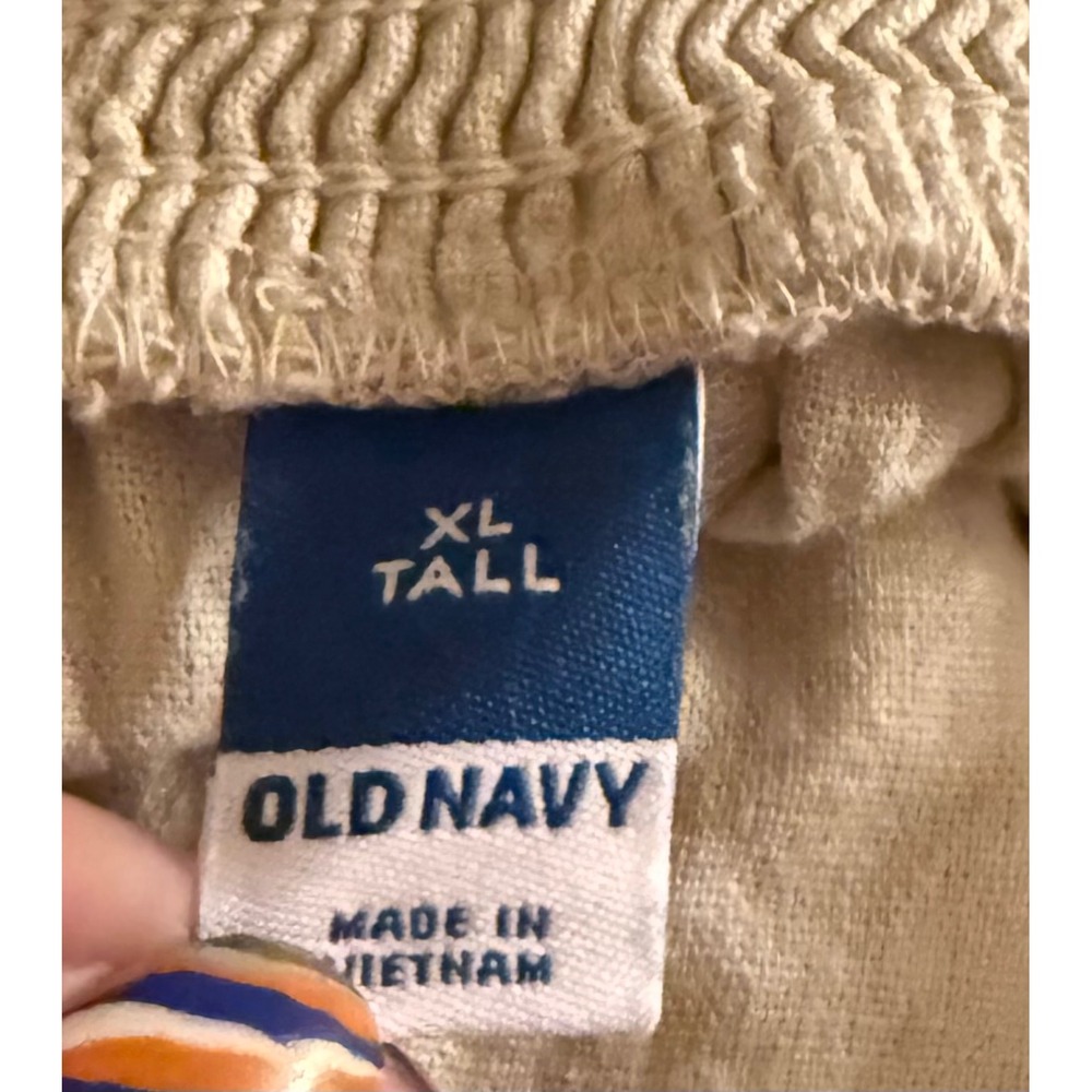 Old Navy Women's XL Tall Linen Blend Square Neck Wide Leg Jumpsuit Natural Beige - Picture 4 of 5